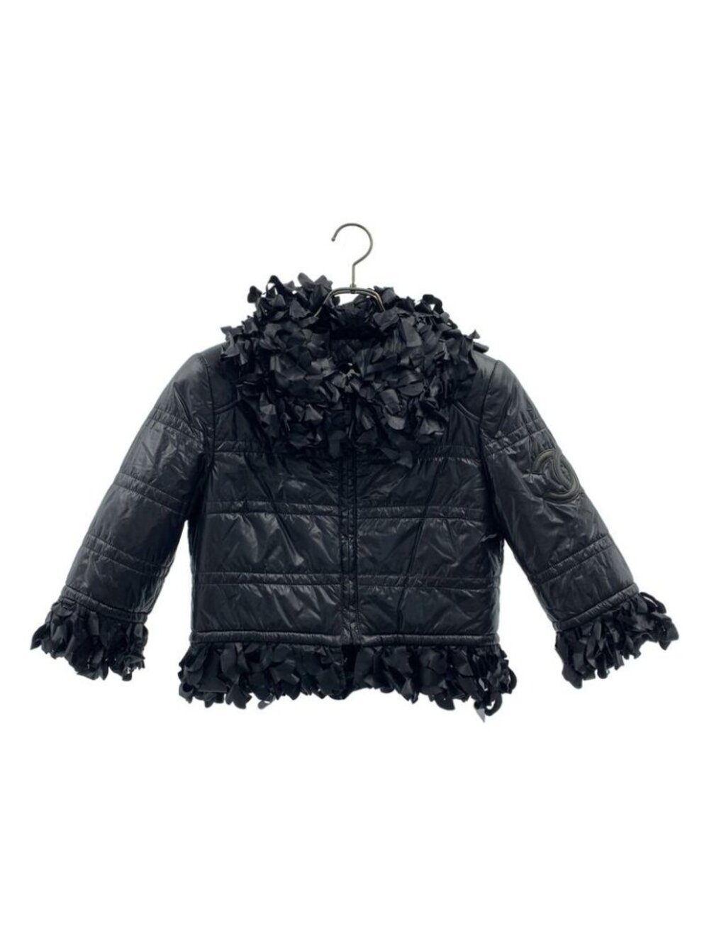 Chanel Frill Decoration CC Logo Down Jacket Black